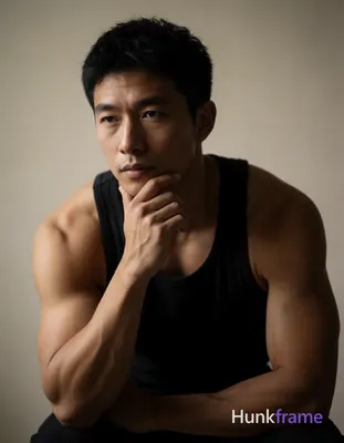 Heavily muscular adult man with substantial muscle mass, wide shoulders, thick neck, large chest and