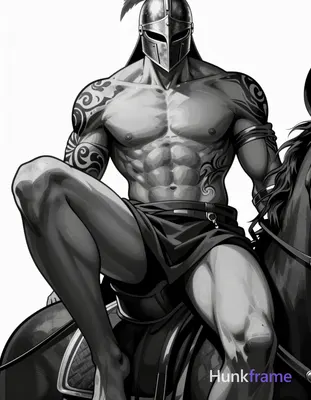 Adult masculine man with light-medium skin and sculpted torso, shirtless bare ch