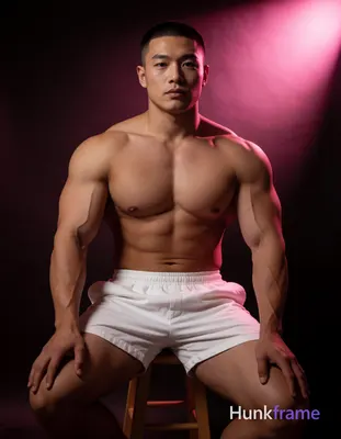 Heavily muscular adult man with substantial muscle mass, wide shoulders, thick neck, large chest and