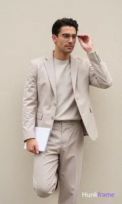 an anonymous figure man in his 30s, light to medium tan skin, short textured dark brown hair styled 