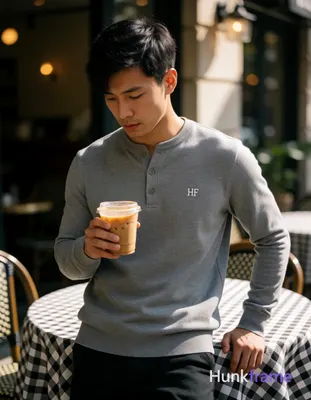 an anonymous figure man with light to medium tan skin, short textured black hair side-swept over for