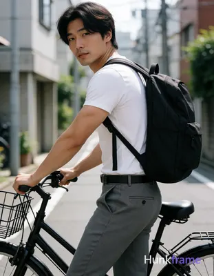 Asian man with light-medium skin, black medium-length slightly tousled hair part