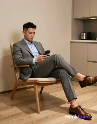 Photograph of exactly 1 adult man. Man 1: light to medium, oval, short black hai