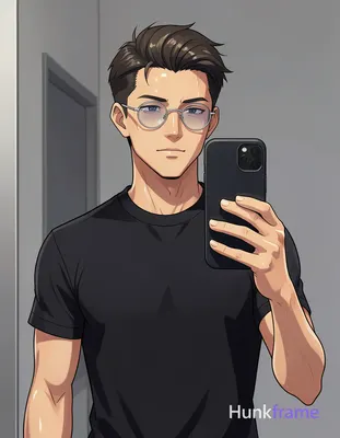 Polished anime style rendering of an an anonymous figure man with light to medium tan skin sheen sta