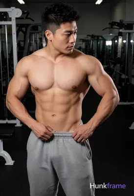 Heavily muscular adult man with substantial muscle mass, wide shoulders, thick neck, large chest and