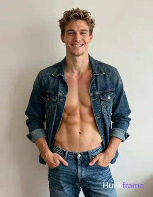 A handsome Caucasian man in his twenties stands facing the camera with a confide