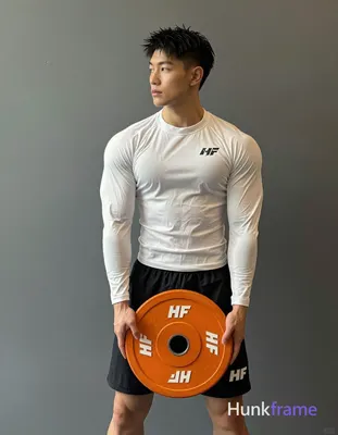 Asian adult man with short black textured hair and clean-shaven face, neutral serious gaze leftward 