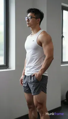 an anonymous figure man with light to medium tan skin and short textured black hair, wearing black-r