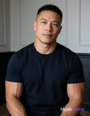 Heavily muscular adult man with substantial muscle mass, wide shoulders, thick n