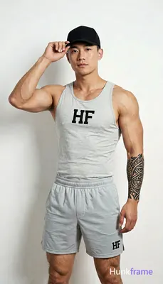 Asian man with short black straight hair and high forehead, clean-shaven face, neutral direct gaze s