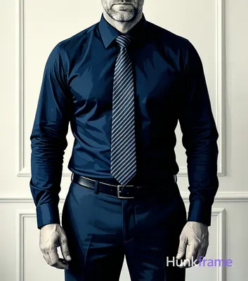 Vertical wall art portrait of a masculine man standing facing forward with hands