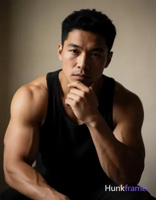 Heavily muscular adult man with substantial muscle mass, wide shoulders, thick neck, large chest and