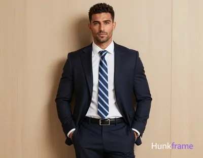 an anonymous figure man with fair to light tan skin and short textured dark brown hair styled upward