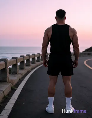 Heavily muscular adult man with substantial muscle mass, wide shoulders, thick neck, large chest and