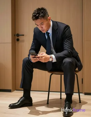 Asian man with light to medium tan skin and short textured dark hair, clean-shaven face wearing a fo