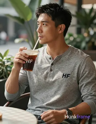 an anonymous figure man with light to medium tan skin and sun-kissed highlights on shoulders, short 
