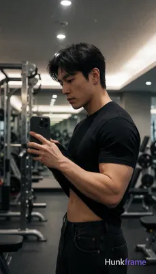 Photograph of exactly 1 adult man. Man 1: Asian, light-medium, oval with defined