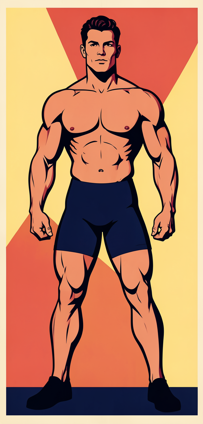 bold flat-color poster illustration, minimal graphic silhouette, high-contrast c