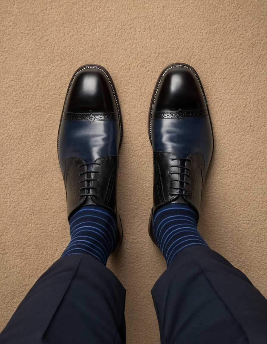 High-angle athletic photography close-up of a muscular adult man's lower legs an